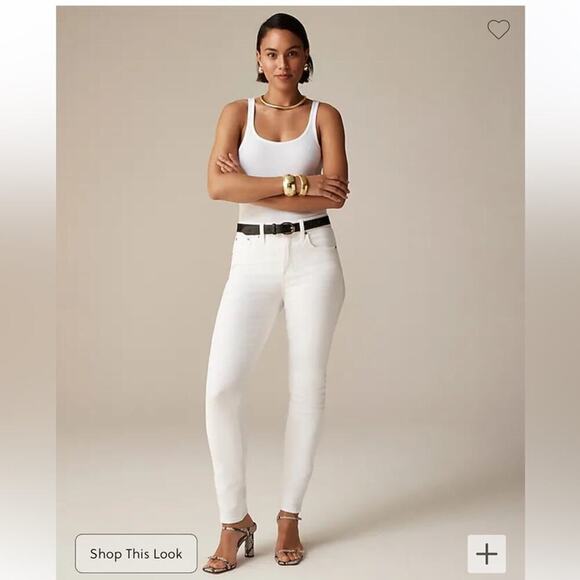 J. Crew 9” Mid-Rise Toothpick Skinny Jean in White Wash Size 28P BQ311 New - Picture 1 of 10